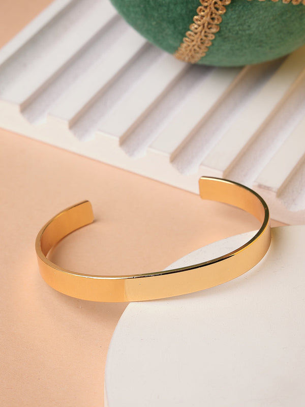 Men's Gold Stainless Steel Cuff Bracelet - NVR