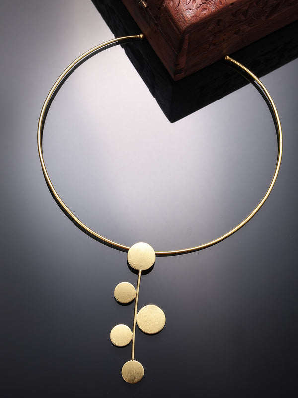 Women's Gold-plated Circular Choker Necklace - NVR