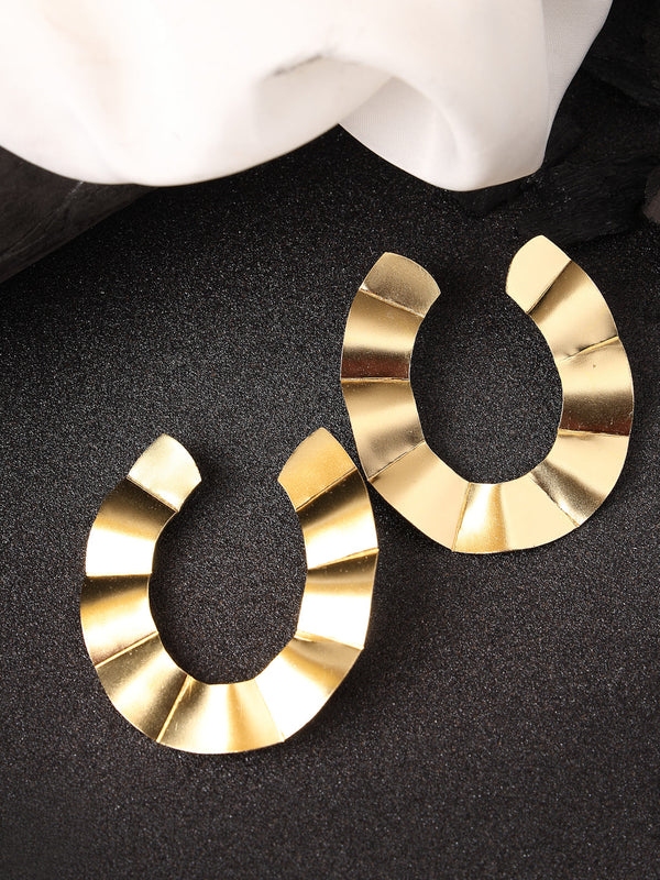 Women's Gold-plated Contemporary Drop Earrings - NVR