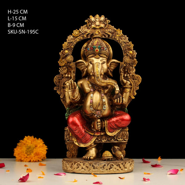 10" MEHRAV GANESH COPPER PAINTING SN