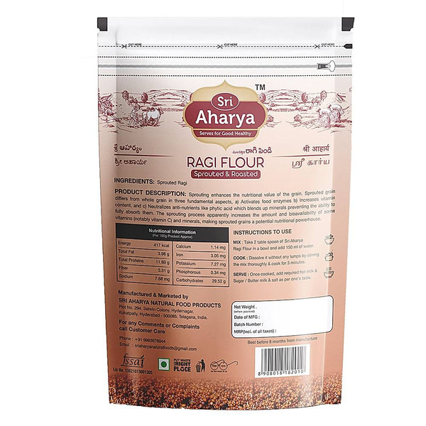 Sri Aharya Sprouted & Roasted Ragi Flour