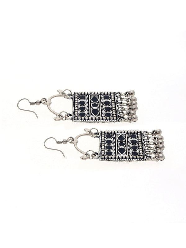 Women's Silver-Toned Contemporary Drop Earrings - Morkanth