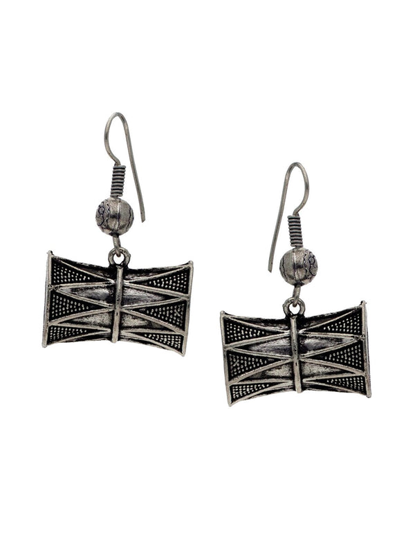 Women's Silver-Toned Contemporary Drop Earrings - Morkanth