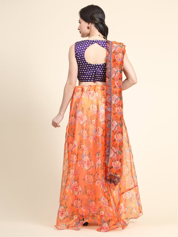 Women's New Fashion Digital Print work Designer Party Wear Lehenga Choli With Dupatta Semi Stitched. - Embro Vision