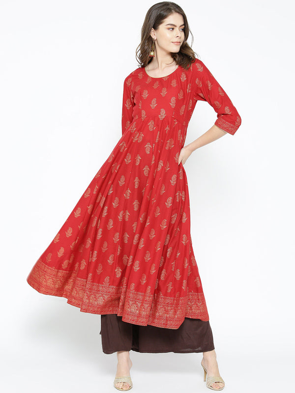 Women's Cotton Stylish Anarkali Kurta - Noz2Toz