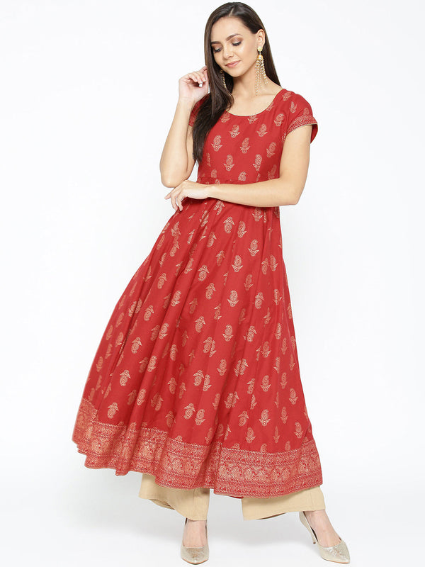 Women's Cotton Stylish Anarkali Kurta - Noz2Toz