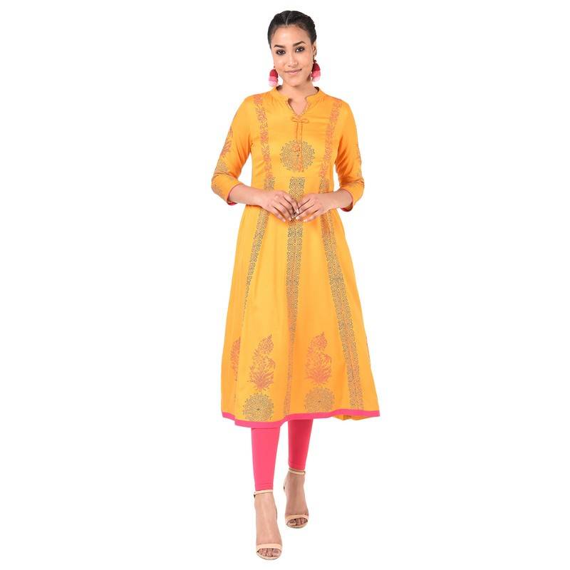 Women's Floral Print Anarkali Kurta - Aniyah