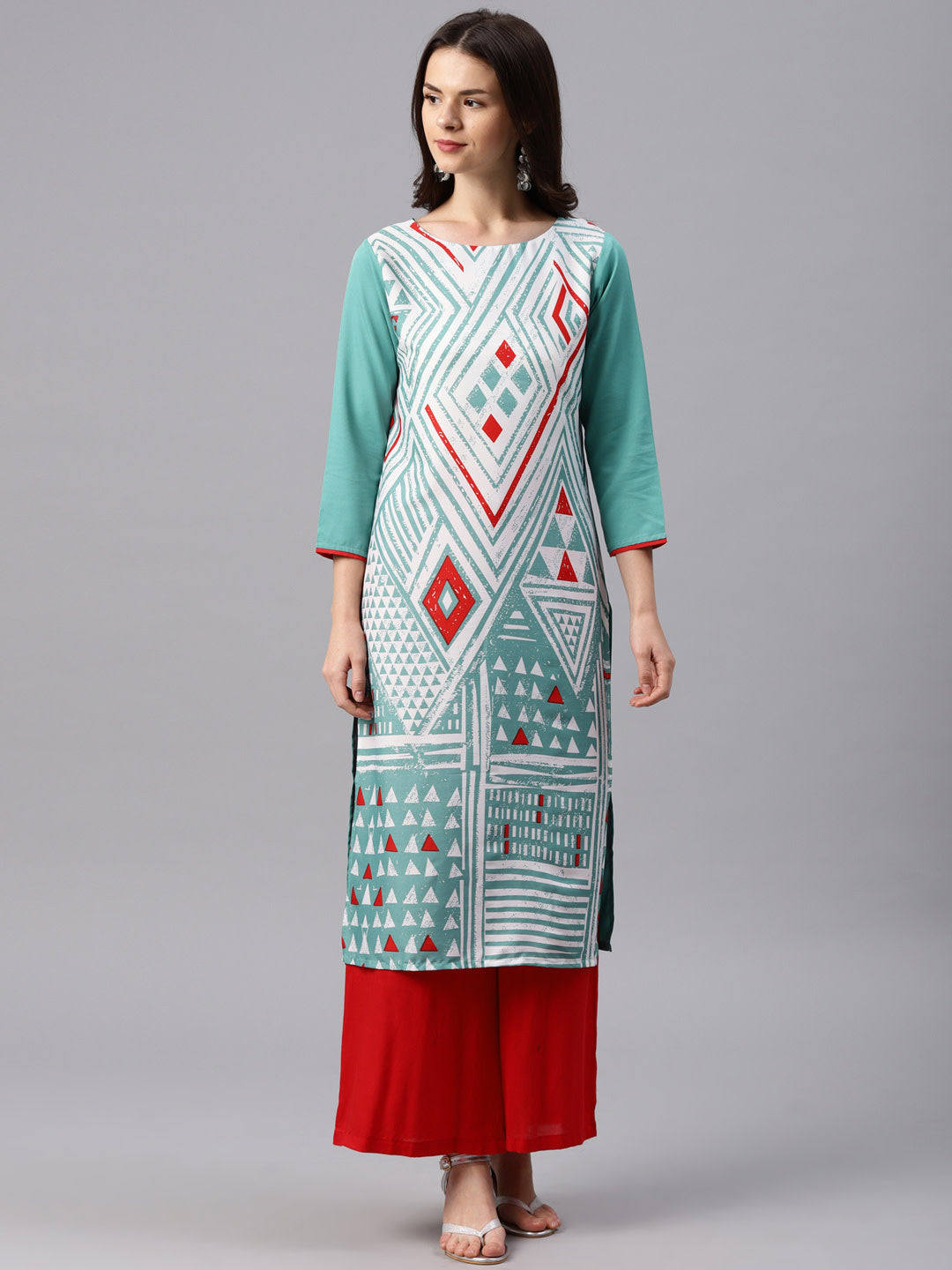 Women's Poly Crepe Printed Kurta - Ahika