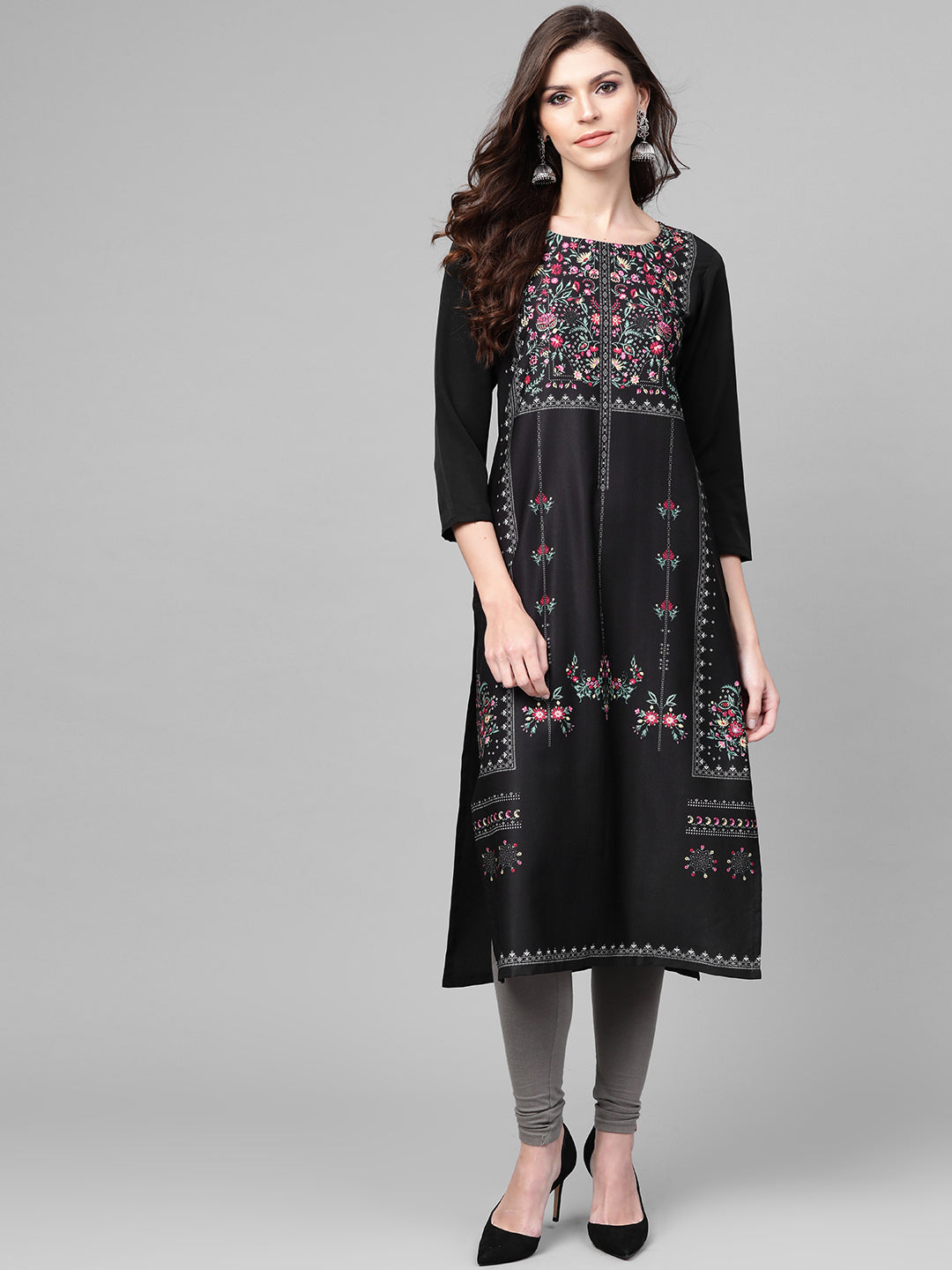 Women's Poly Crepe Printed Kurta - Ahika