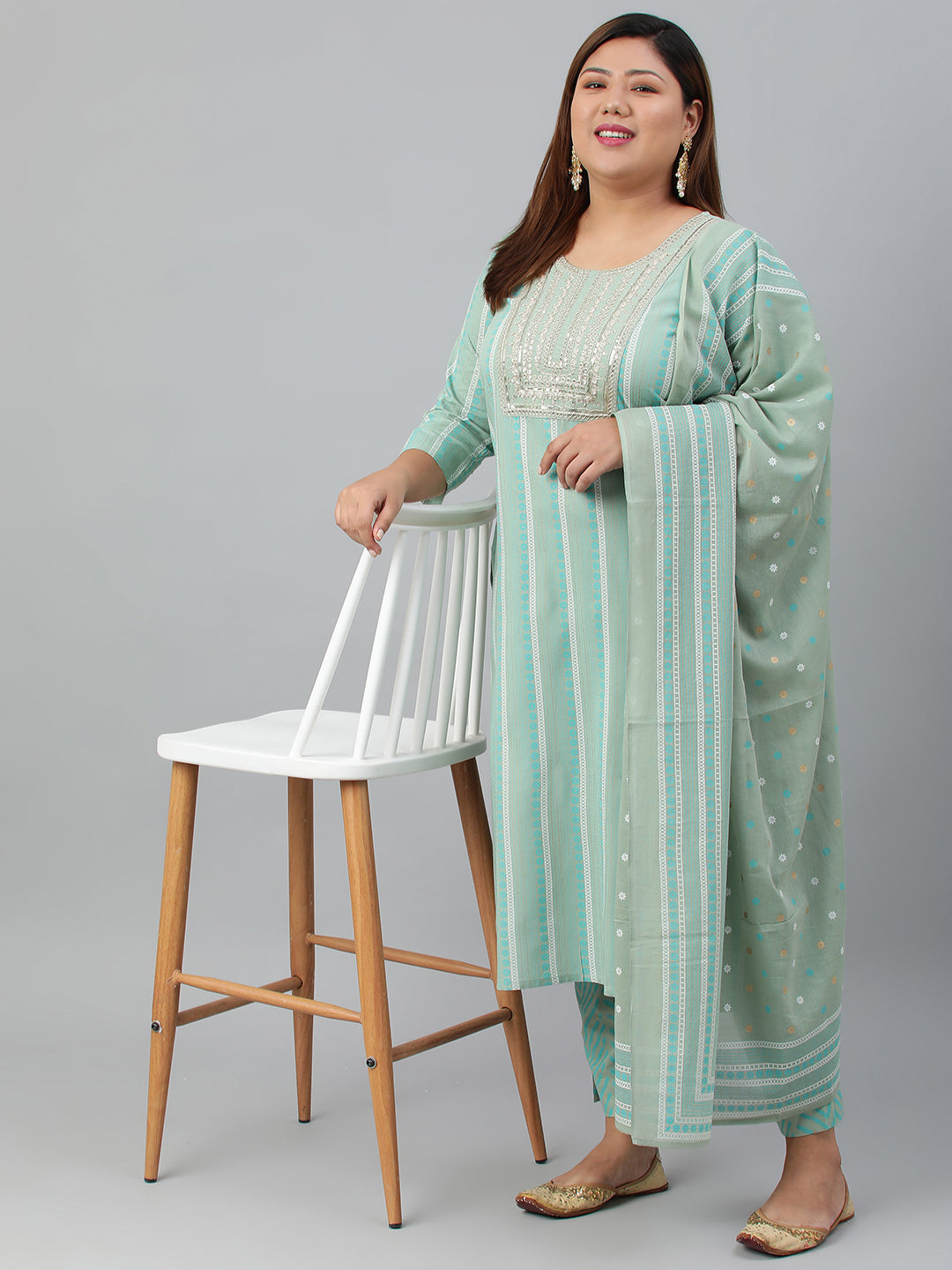 Women's Mint Green  Rayon Kurta Set - Janasya