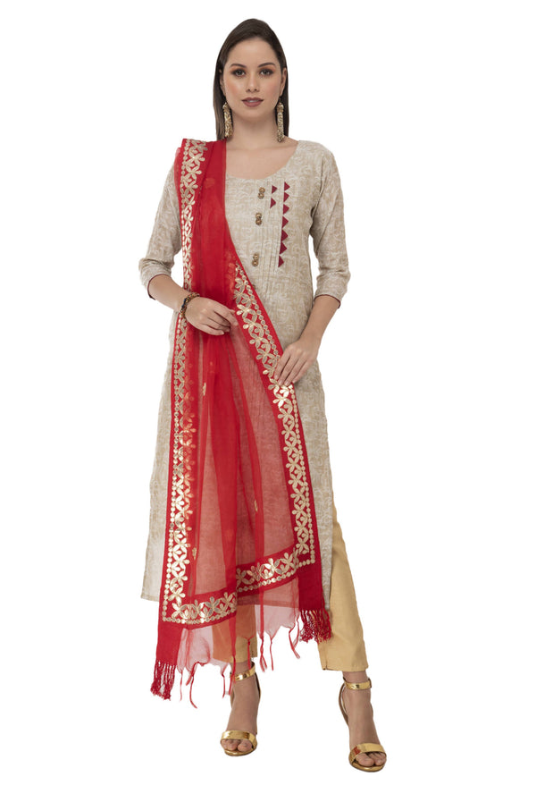 Women's Orgenza Gotta Patti Red Dupatta & Chunni Mfd0002 - Moeza