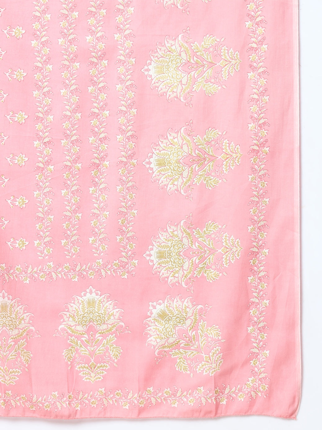 Pink Printed Cotton Kurta Dupatta Set-Indiakreations-JS6813SKDPKS