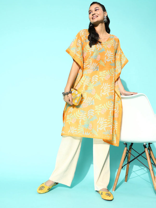 Printed Kaftan Kurta-Indiakreations-JS1288KFTYLS