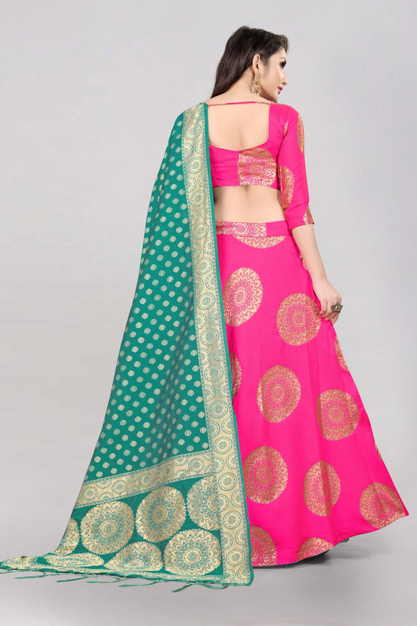 Women's Pink Color Lehenga Set - Fabcartz