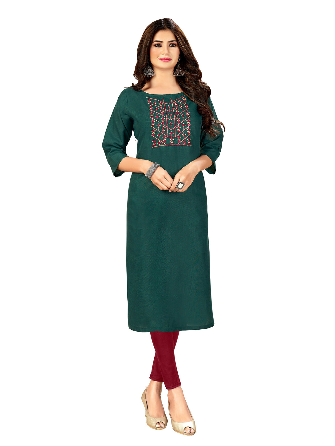 Woman's Designer Green Kurti - Dwija Fashion