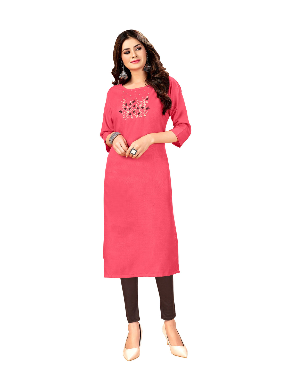 Woman's Designer Pink Kurti - Dwija Fashion