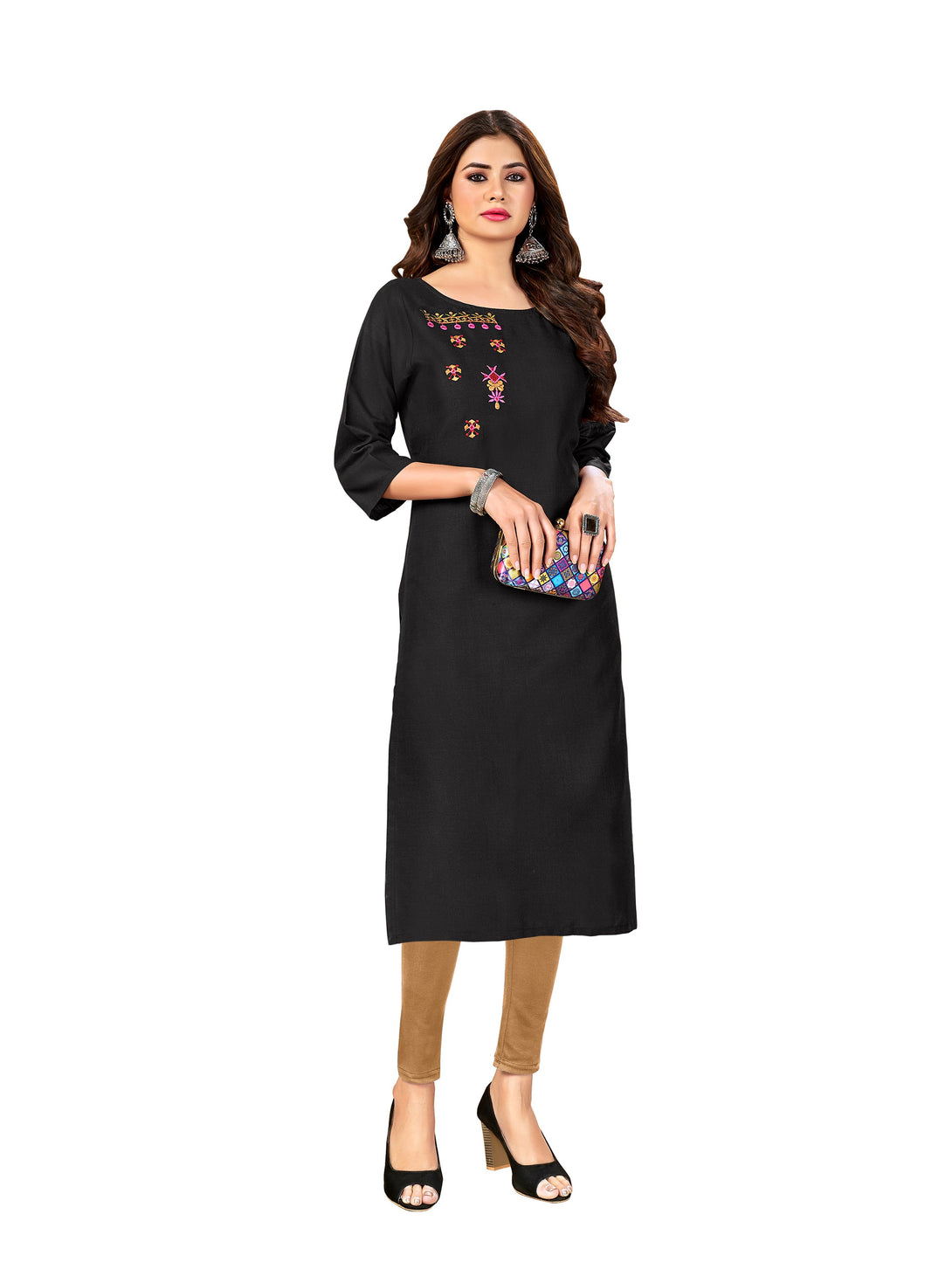 Woman's Designer Black Kurti - Dwija Fashion