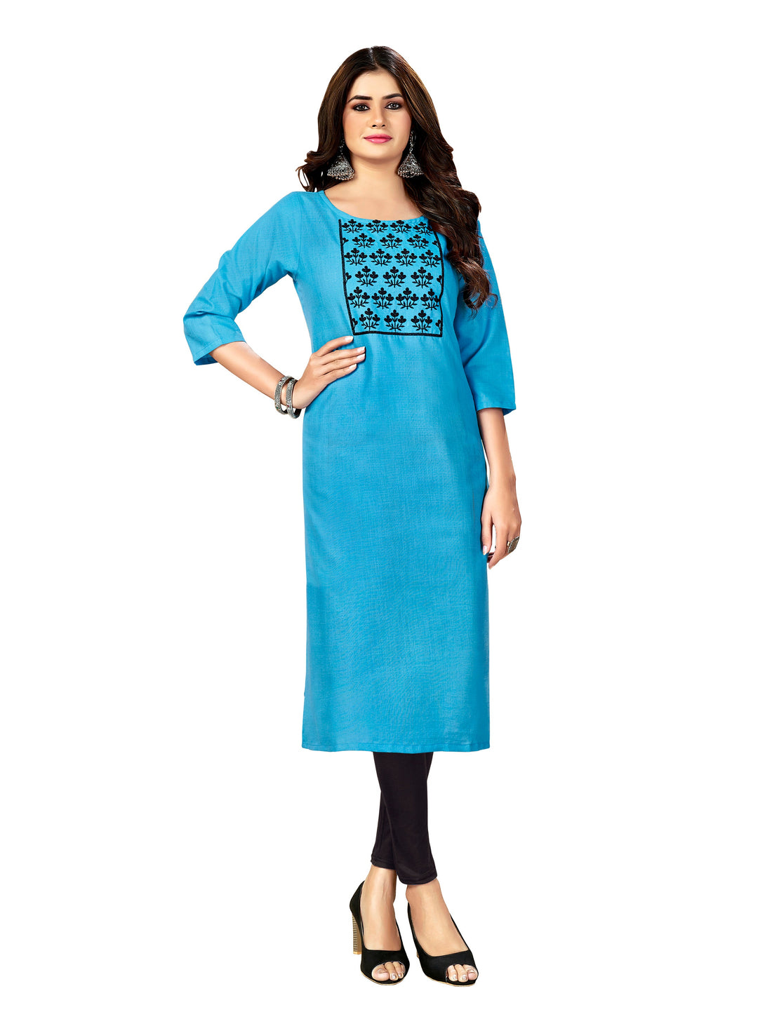 Woman's Designer Blue Kurti - Dwija Fashion