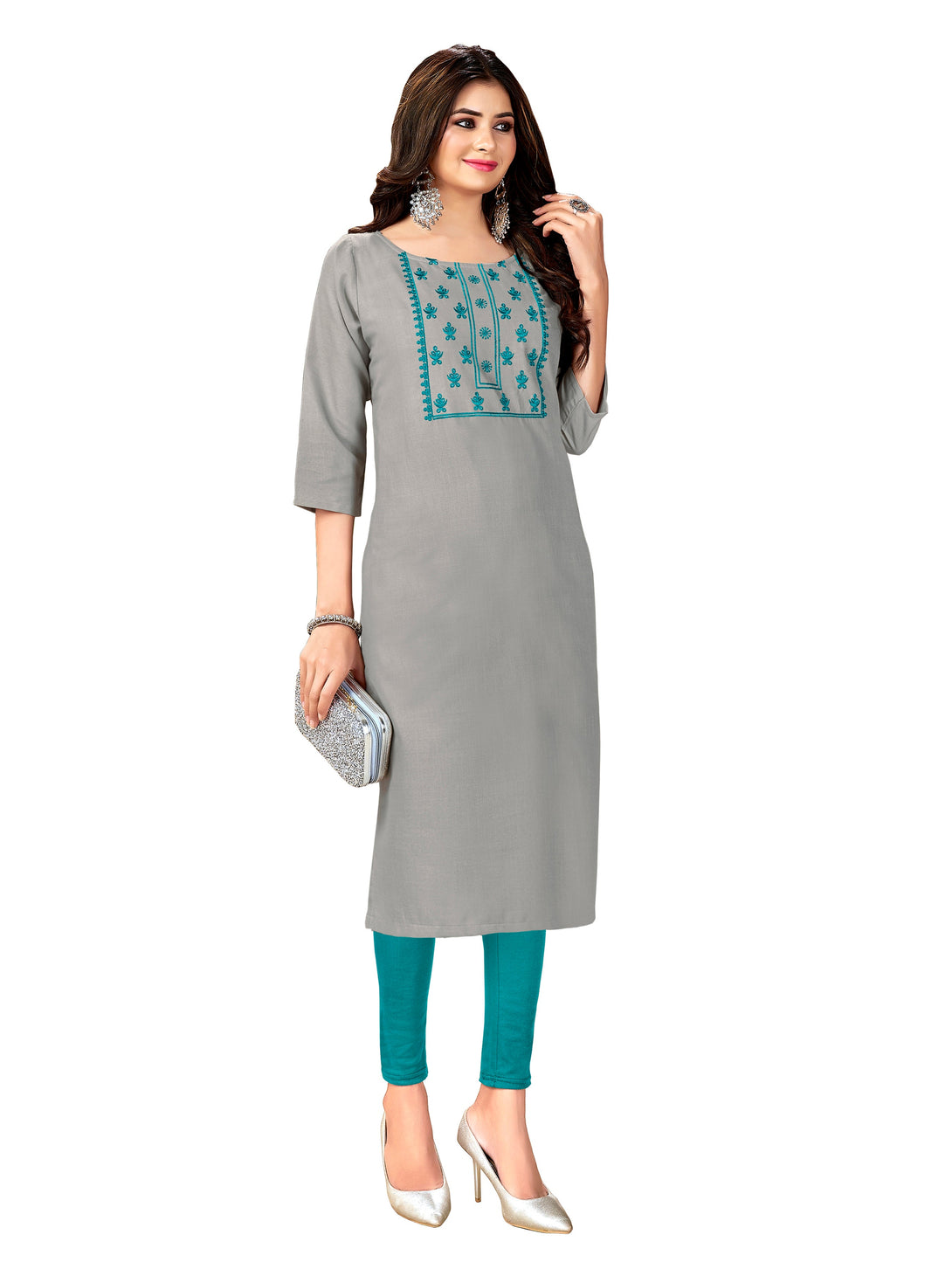 Woman's Designer Grey Kurti - Dwija Fashion