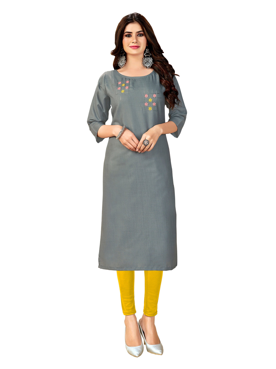 Woman's Designer Grey Kurti - Dwija Fashion