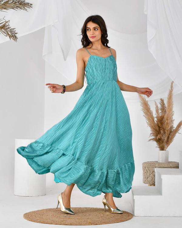 Women's Turquoise  Green Maxi Dress - Rangpur