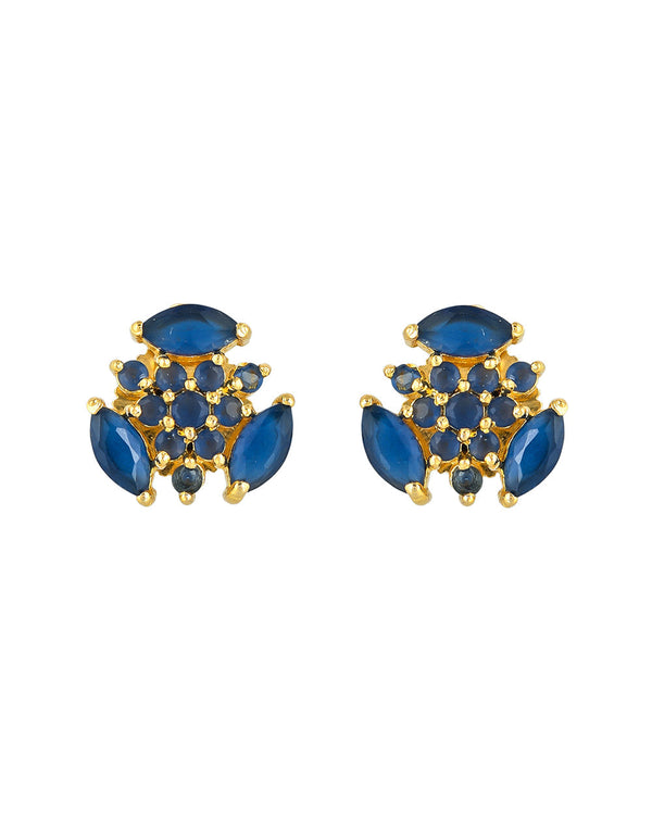 Women's Tiny Blue Zirconia Gems Stud Earrings - Voylla