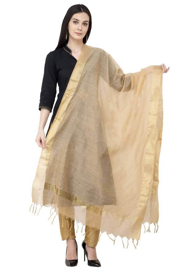 A R SILK Golden Color Fancy Silk Dupattas and Chunnis