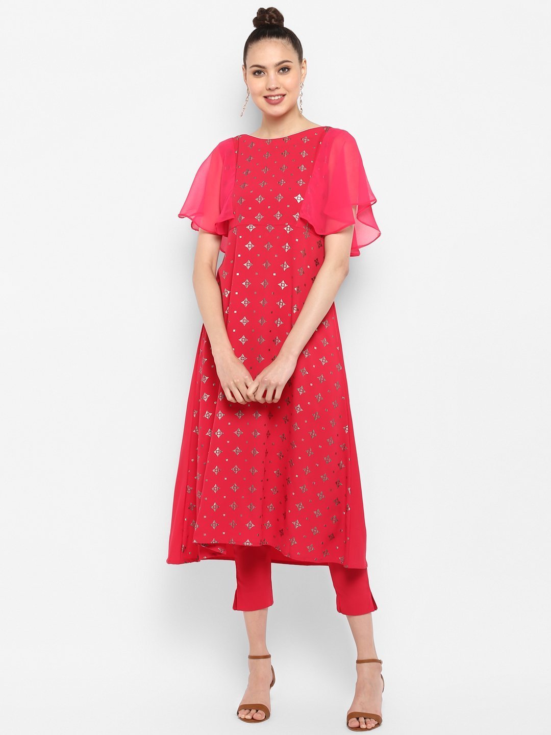 Women's Poly Crepe Kurta With Pant - Janasya