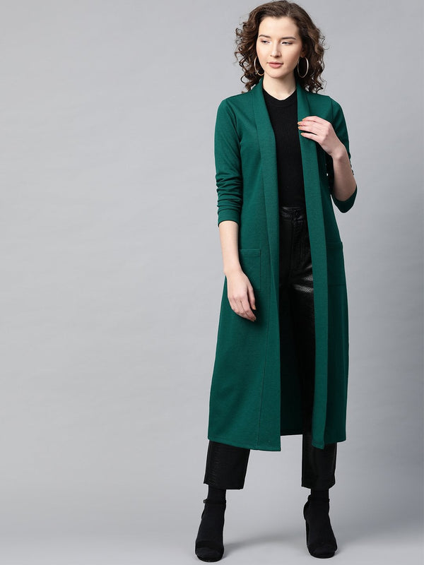 Women's Emerald Rib Front Open Longline Shrug - SASSAFRAS