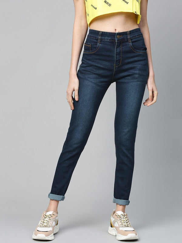 Women's Tint Blue Whisker Wash Jeans - SASSAFRAS