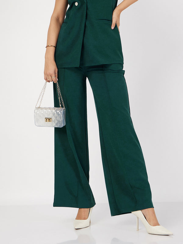 Women's Emerald Front Dart Palazzo Pants - Lyush