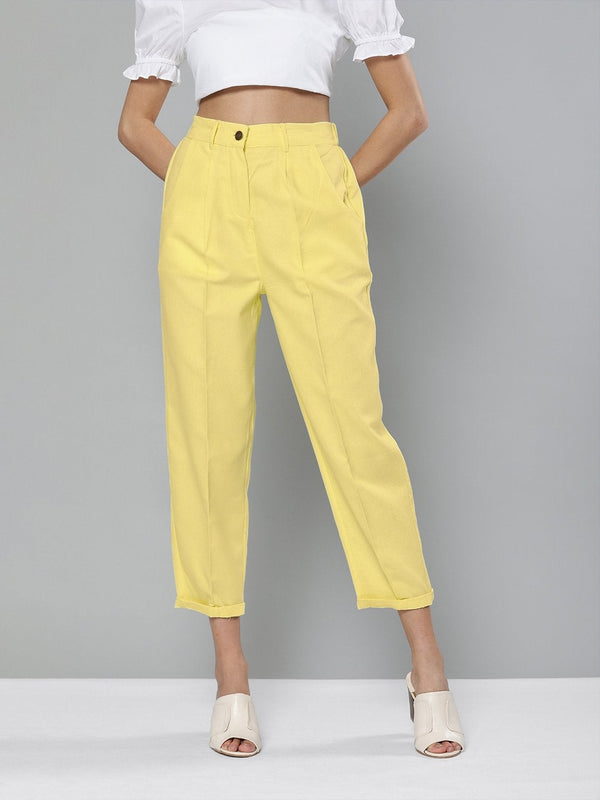 Women's Yellow Tapered Pants - SASSAFRAS