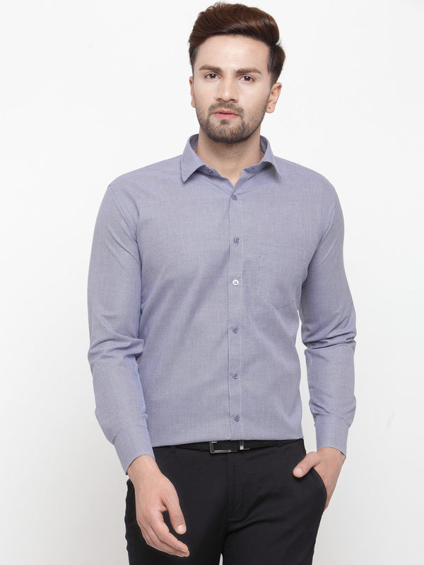 Men's Grey Cotton Geometric Formal Shirts ( SF 434Grey ) - Jainish