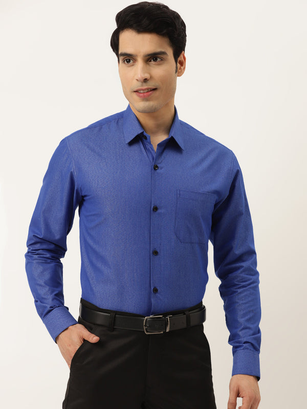 Jashvi Men's Solid Formal Cotton Shirt