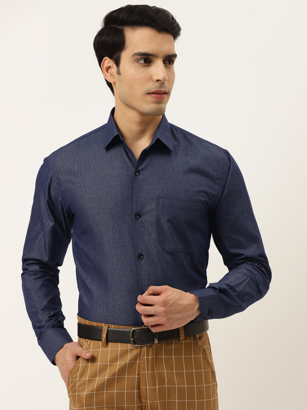 Jashvi Men's Solid Formal Cotton Shirt