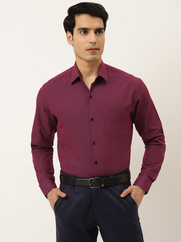 Jashvi Men's Solid Formal Cotton Shirt