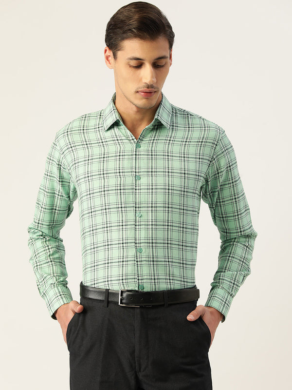 Jashvi Men's Cotton Checked Formal Shirts