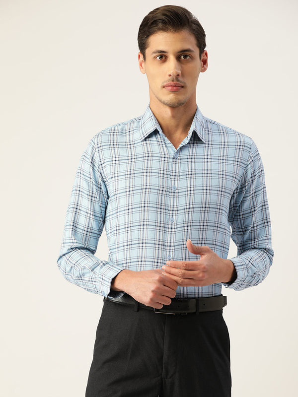 Jashvi Men's Cotton Checked Formal Shirts