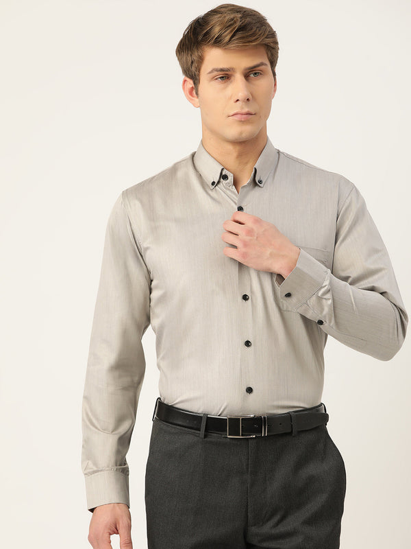 Jashvi Men's Solid Formal Cotton Shirt