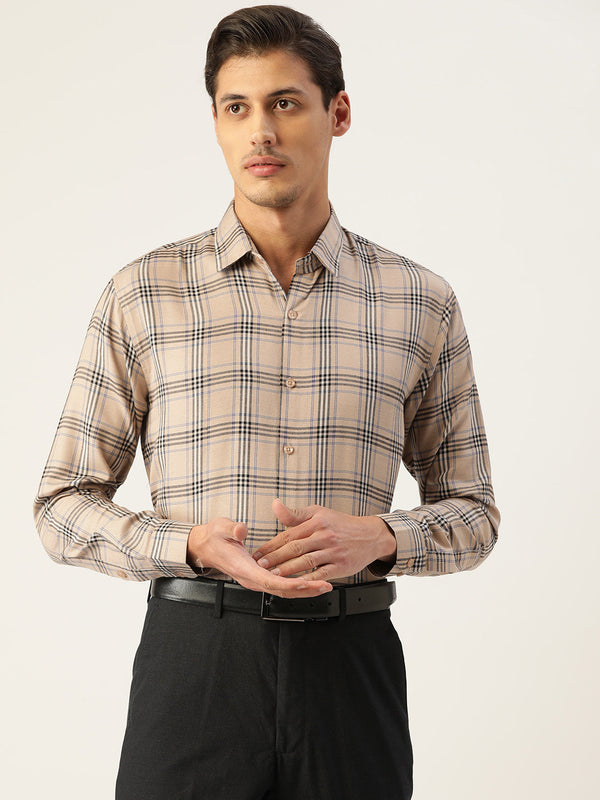 Jashvi Men's Cotton Checked Formal Shirts