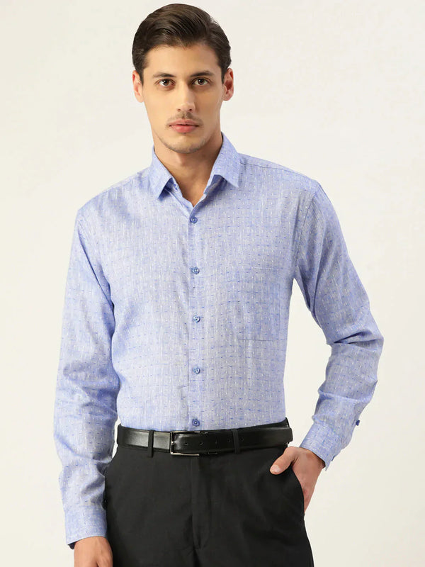 Men's  Linen Cotton Polka Dots Formal Shirts - Taantav