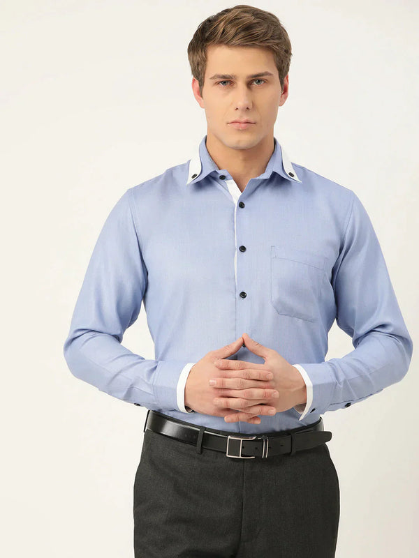 Men's  Cotton Solid Formal Shirts - Taantav