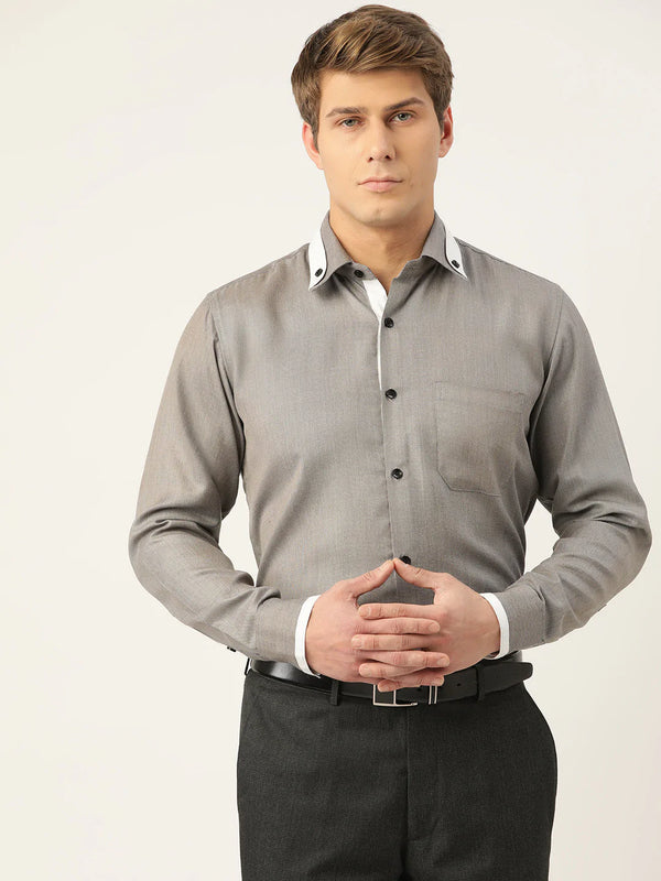 Men's  Cotton Solid Formal Shirts - Taantav