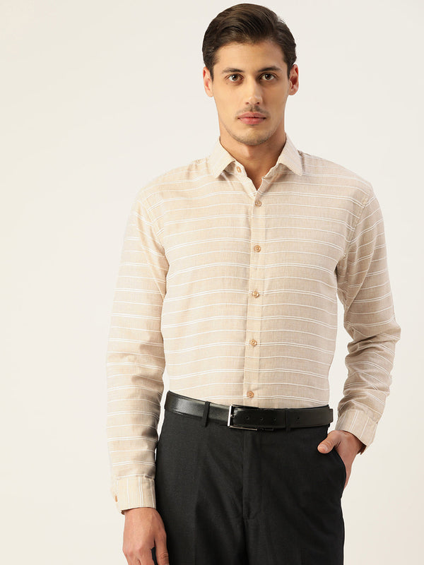 Jashvi Men's Cotton Striped Formal Shirts