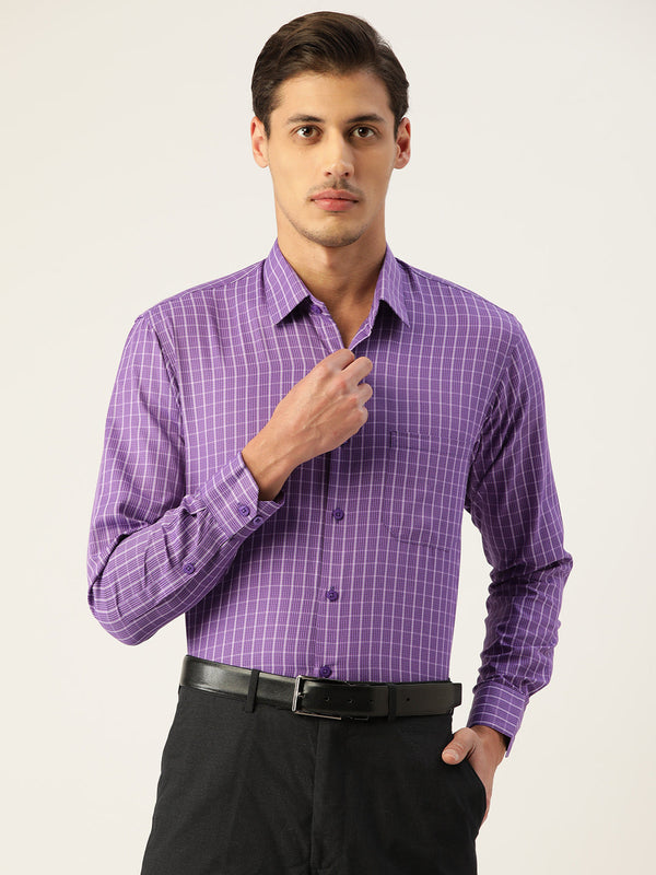 Jashvi Men's Cotton Checked Formal Shirts