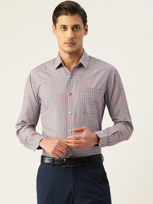 Jashvi Men's Cotton Micro Checked Formal Shirts