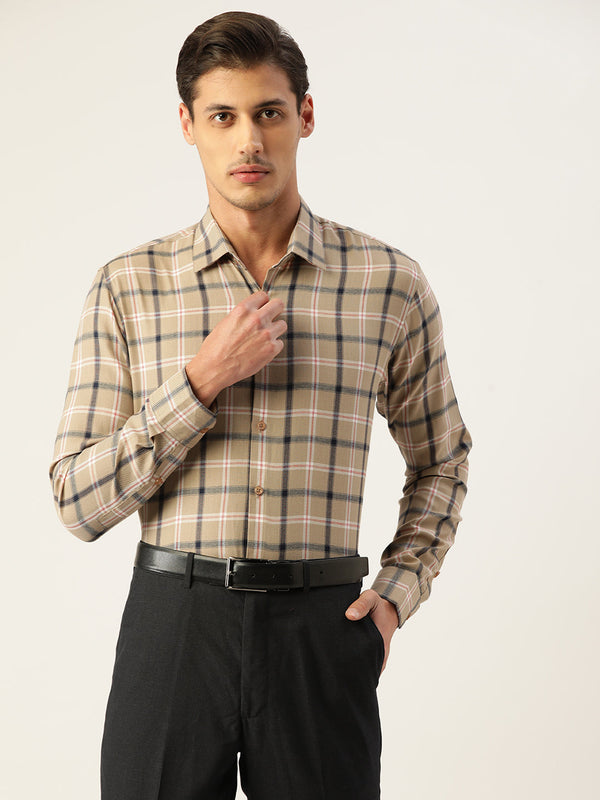 Jashvi Men's Cotton Checked Formal Shirts