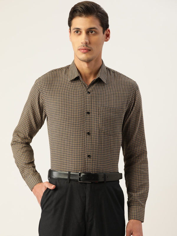 Jashvi Men's Cotton Checked Formal Shirts