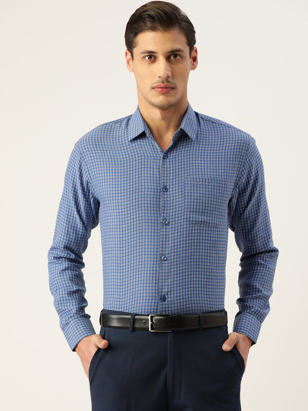 Jashvi Men's Cotton Checked Formal Shirts