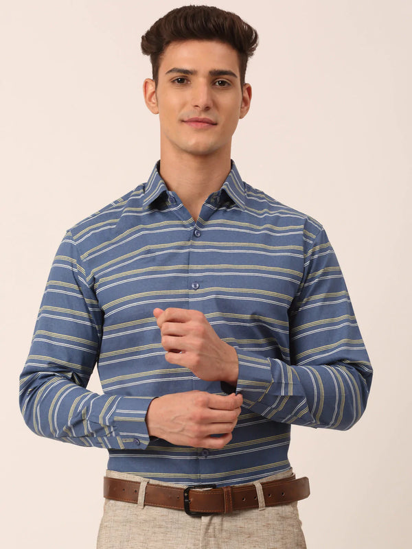 Men's  Cotton Striped Formal Shirts - Taantav